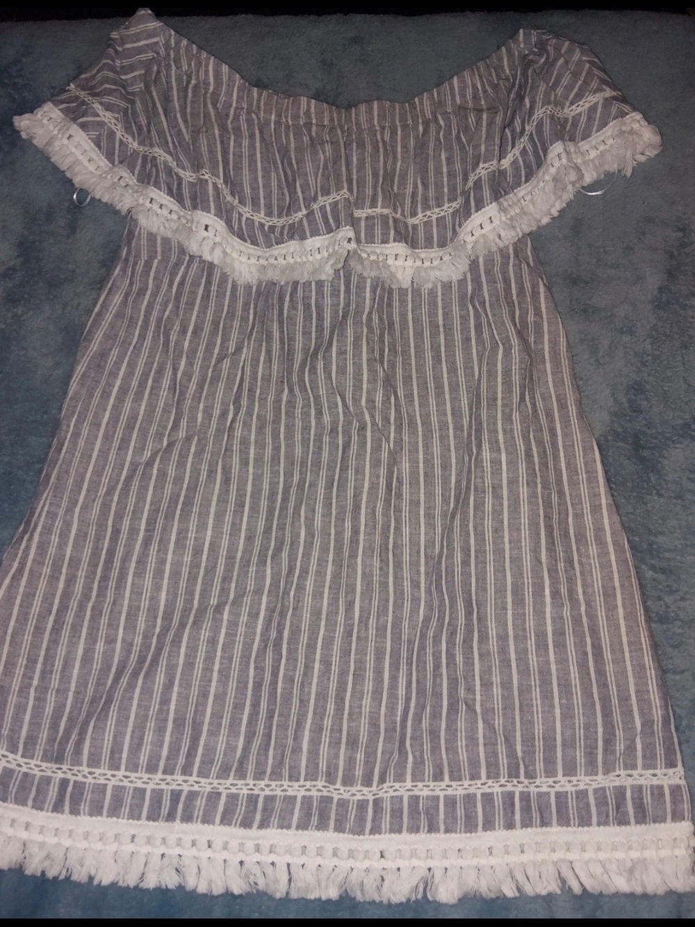 1. State Blue and White Striped Dress